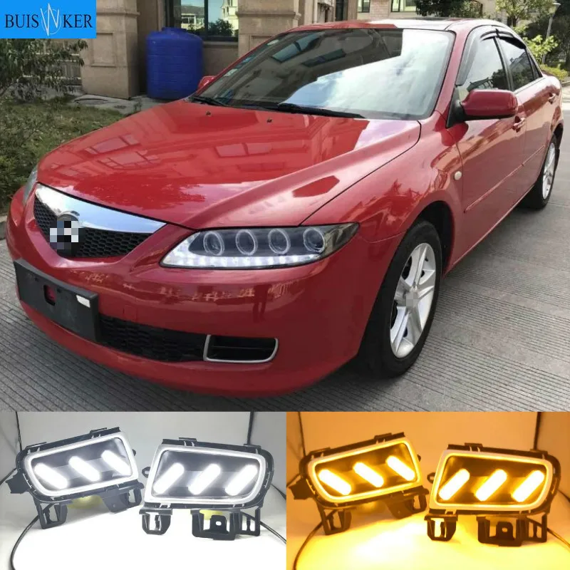 

2pcs For Mazda 6 Mazda6 2005-2009 LED DRL Daytime Running Light Daylight Waterproof Turn Signal lamp