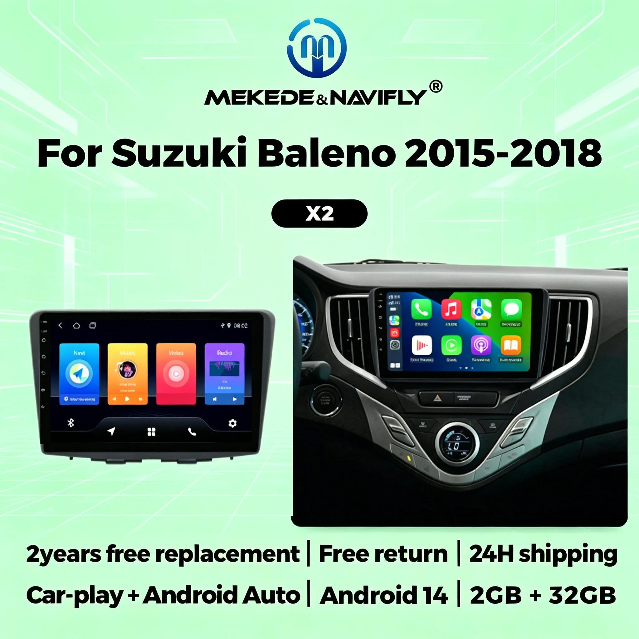 

9 Inch Wireless Carplay Android Auto For Suzuki Baleno 2015-2018 Car Radio Stereo GPS Navigation Multimedia Player FM Autoradio