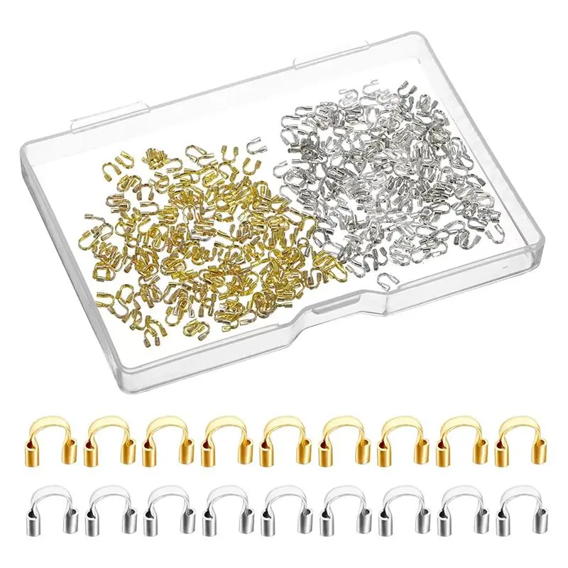 

U Shape Brass Wire Guard Loops In Gold And Silver, 400PCS For Jewelry Making Wire Guardians