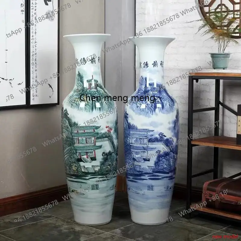 H178Welcome pine gift porcelain blue and white porcelain ornament, ceramic large vase