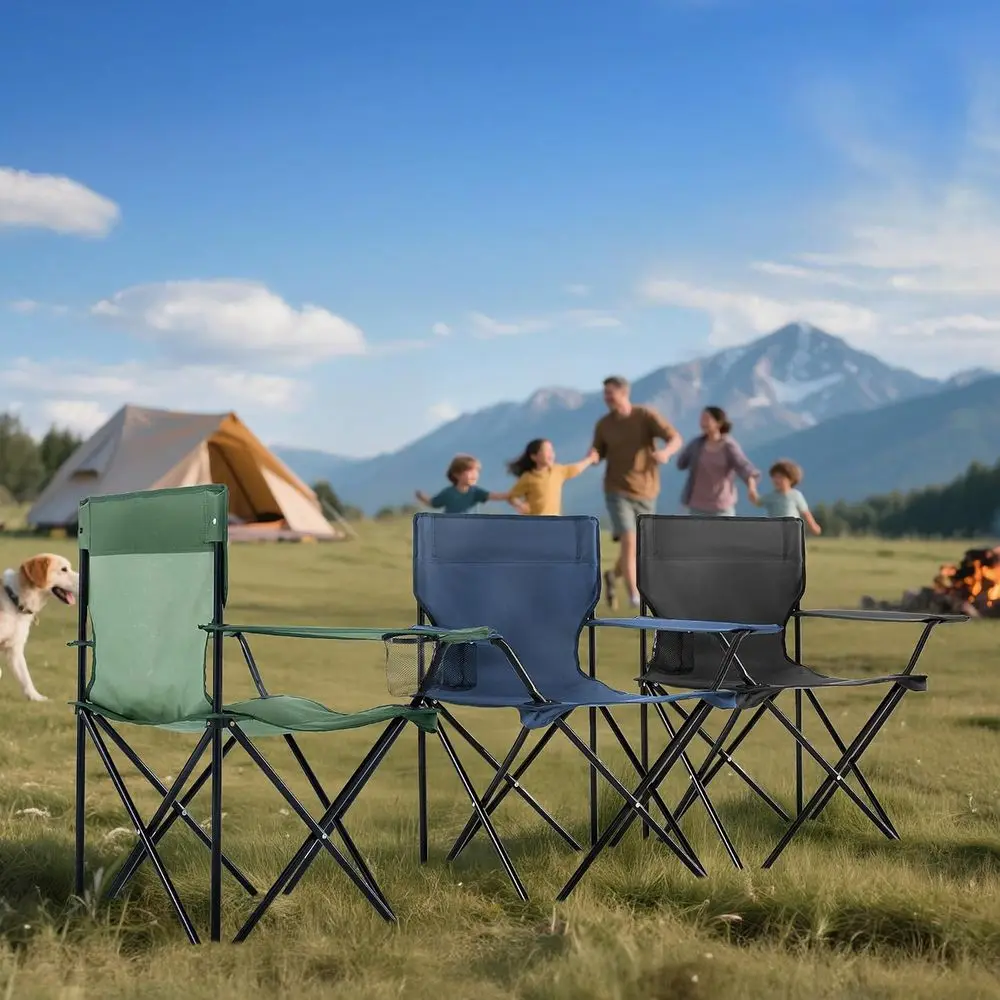 4-Pack Folding Camping Chairs for Adults, Portable Lawn Chairs with Carry Bag & Cup Holder, Compact Design for Camping, Beach, P