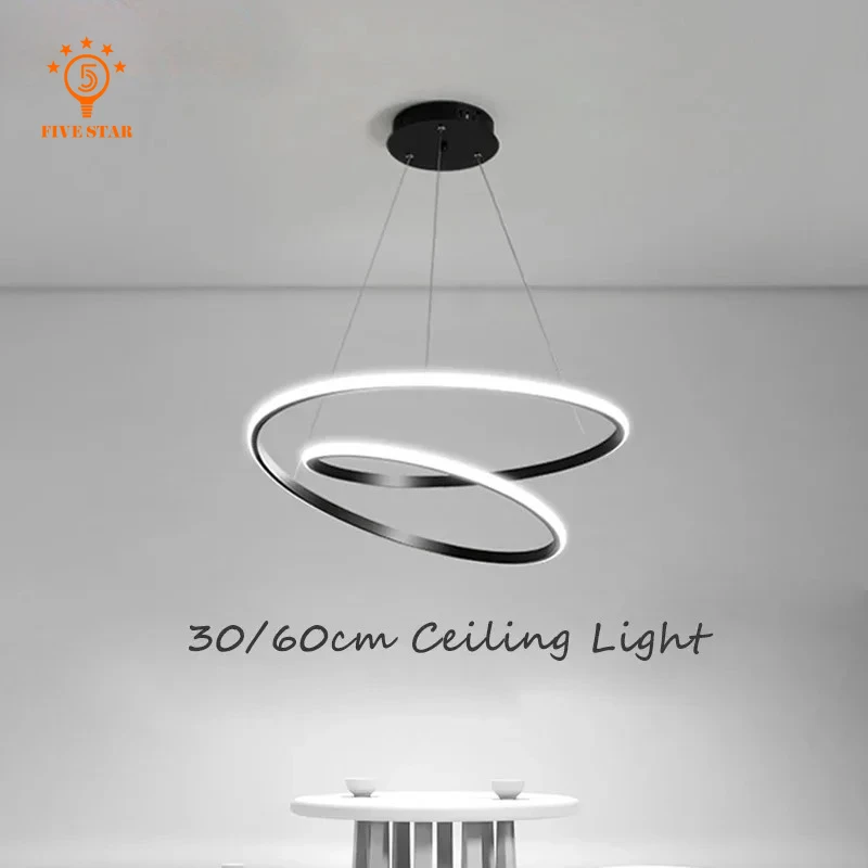 

Modern LED Pendant Lamp Minimalist Double Ring Hanging Lamp for Bedroom Living Room Restaurant Hotel Home Decor Lighting Fixture