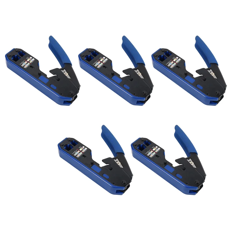 

5X RJ45 Tool Network Crimper Rj45 Crimping Tool Stripper Cutter for Rj45 Cat6 Cat5E Cat5 Rj11 Rj12 Connector