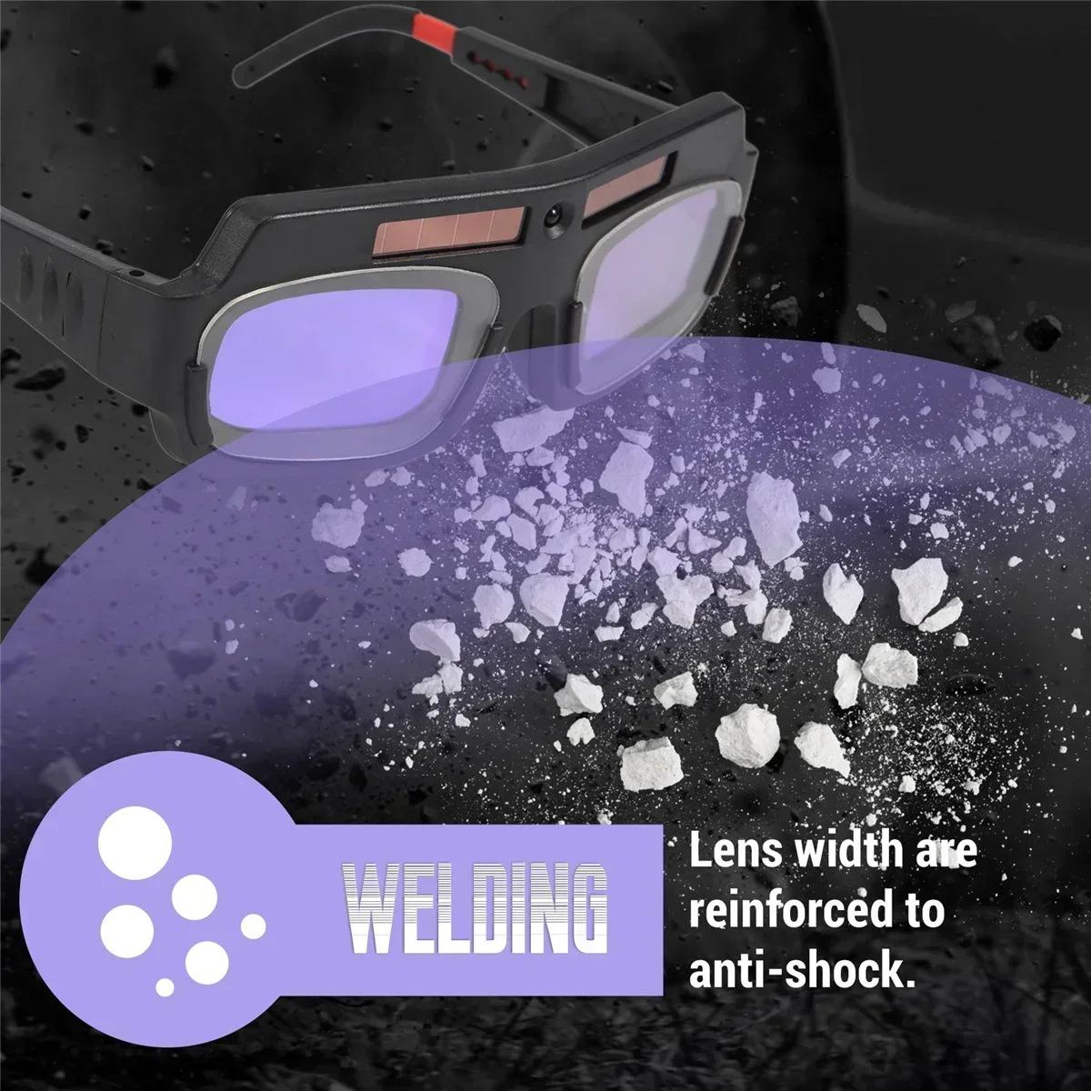 Mask Lens Auto Welder Welding Darkening Powered Anti-shock Arc With Storage Solar Helmet Case Goggles Glasses