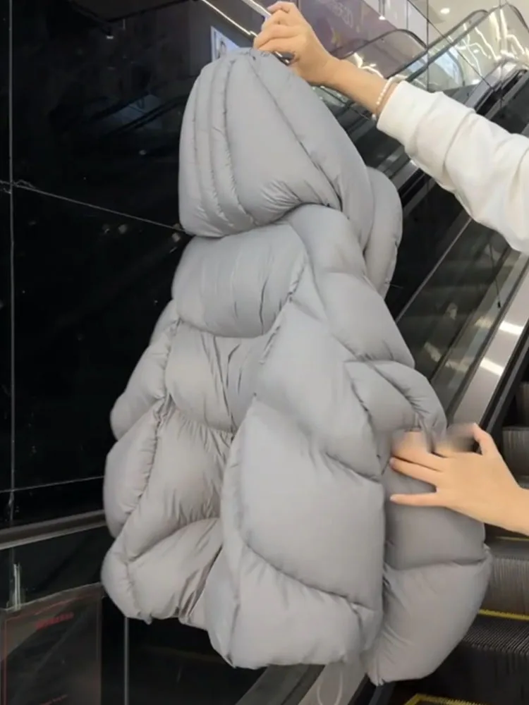 Unieke super schattige capuchon ey ort Puffer Jaet dames winter 2025, nieuwe Koreaanse Sle broodjas, verdikte bovenkleding