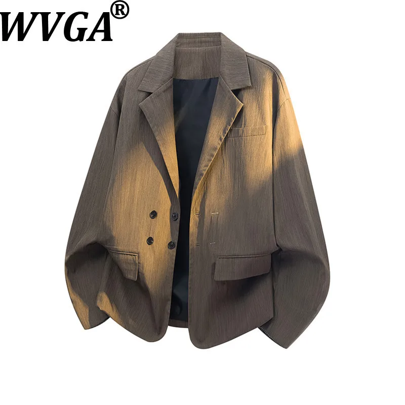 

WVGA Spring Autumn New Man Tide Turn-Down Collar Vintage Suit Jacket Niche Chic Casual Long Sleeved Blazer Streetwear Ins W15095