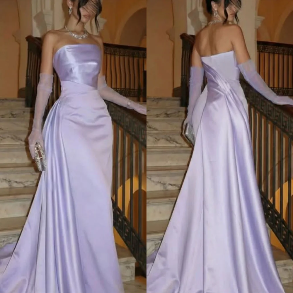 

Высококачественные индивидуальные длинные прямые фиолетовые платья-халаты А-силуэта с молнией на спине для женщин, для вечеринок, в корейском стиле