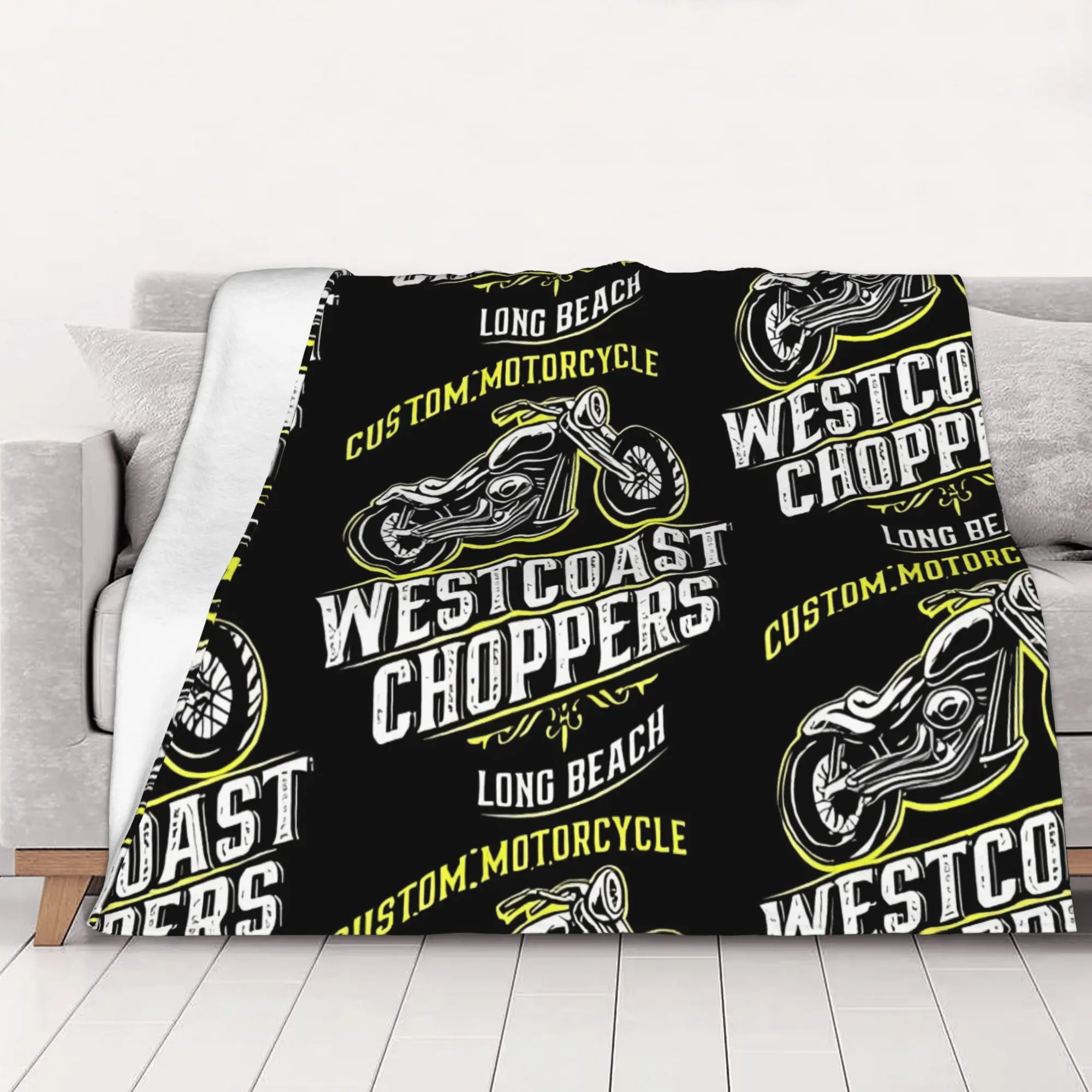 1PC home Cutecore Motocycle  Beach West Coast Choppers Blanket Super Cosy Plush Home Living Room Sofa halloween