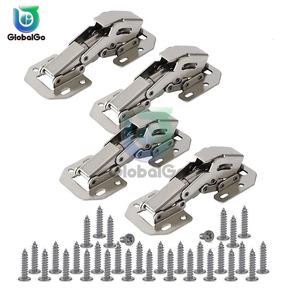 Cabinet Hinge 90 Degree No-Drilling Hole Cupboard Door Hydraulic Hinges Soft Close With Screws Furniture Hardware