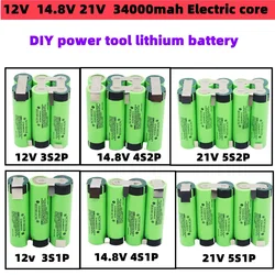 Wiertarka elektryczna 12V 14.8V 21V 3400 mah680 0mah akumulator litowy wielokrotnego ładowania wkrętak elektryczny akumulator litowo-jonowy