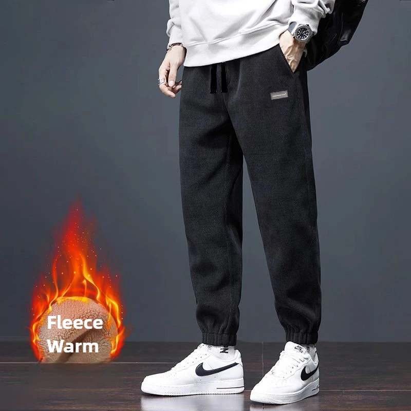 

Новые мужские вельветовые брюки, зимние флисовые прямые брюки, рабочая одежда, морозостойкие термоштаны, повседневные спортивные толстые теплые брюки