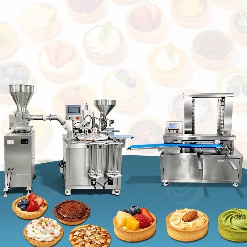 Customized Commercial Automatic Pie Crust Form Egg Tart Shell Press Make Production Machine Tartlet Line