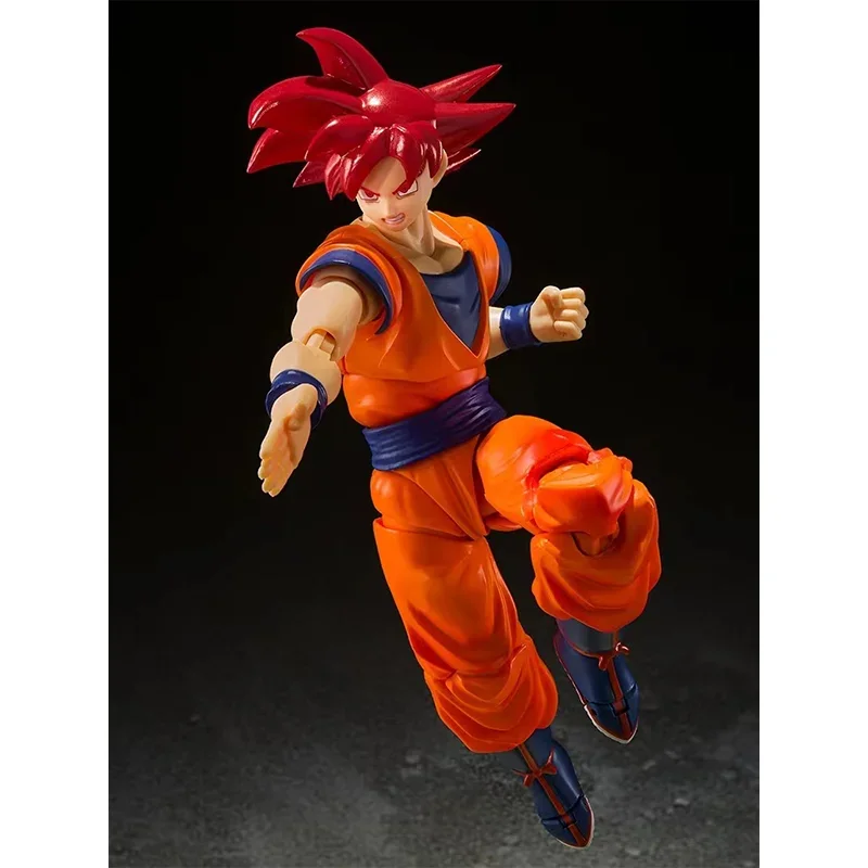 Original Bandai S.H.Figuarts SHF Super Saiyan Dios Son Goku el corazón de la justicia Dragon Ball en Stock Anime modelo de acción Juguetes