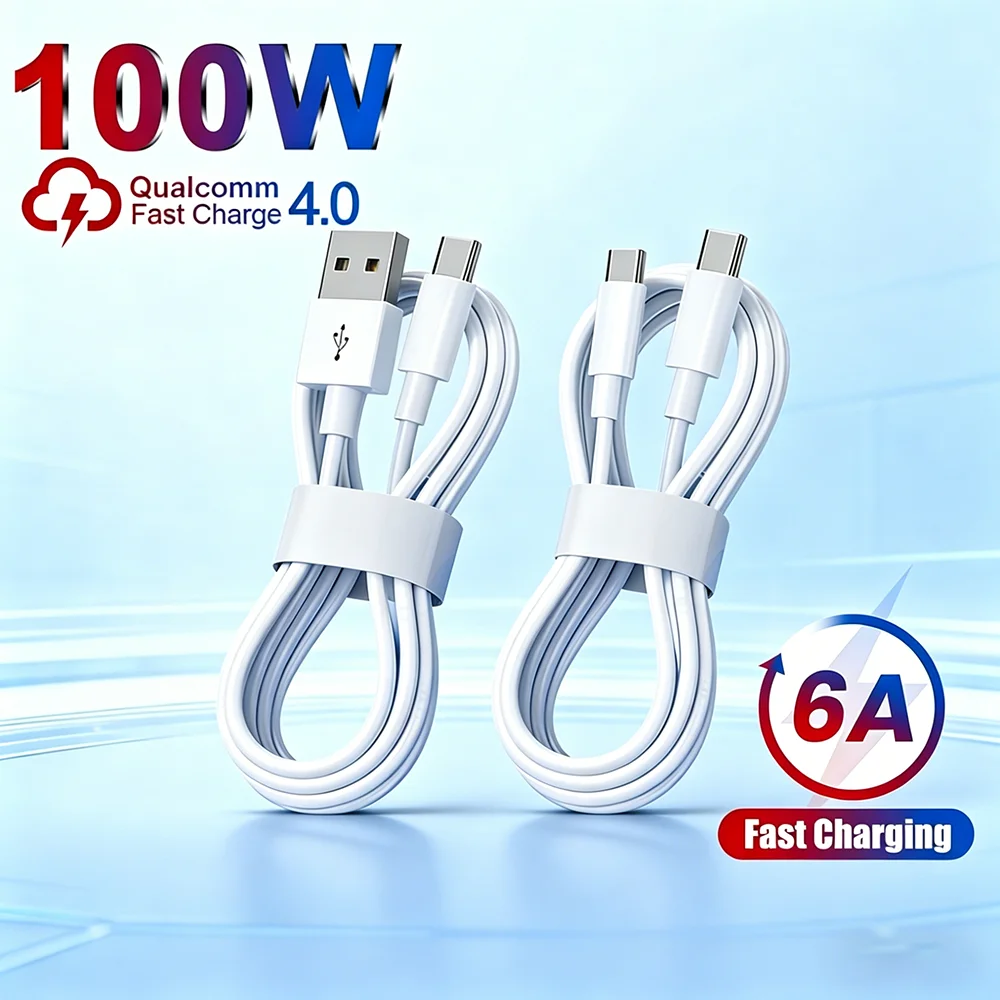 100W USB C To USB C Cable PD Fast Charging For iPhone17 Samsung Huawei Xiaomi Type C To Type C Cord 0.3M 1M 2M Quick Charge Line
