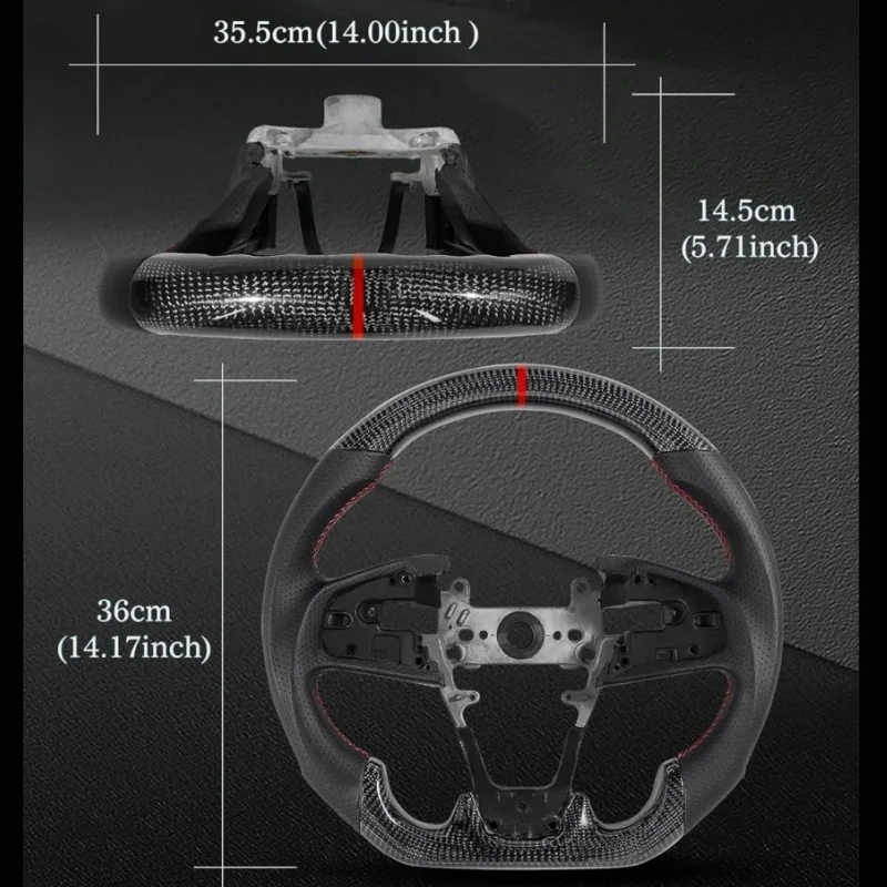 Carbon Fiber Steering Wheel For Honda Tenth Generation Civic 2017‑2021 LED Steering Wheel Modification Accessories Customization