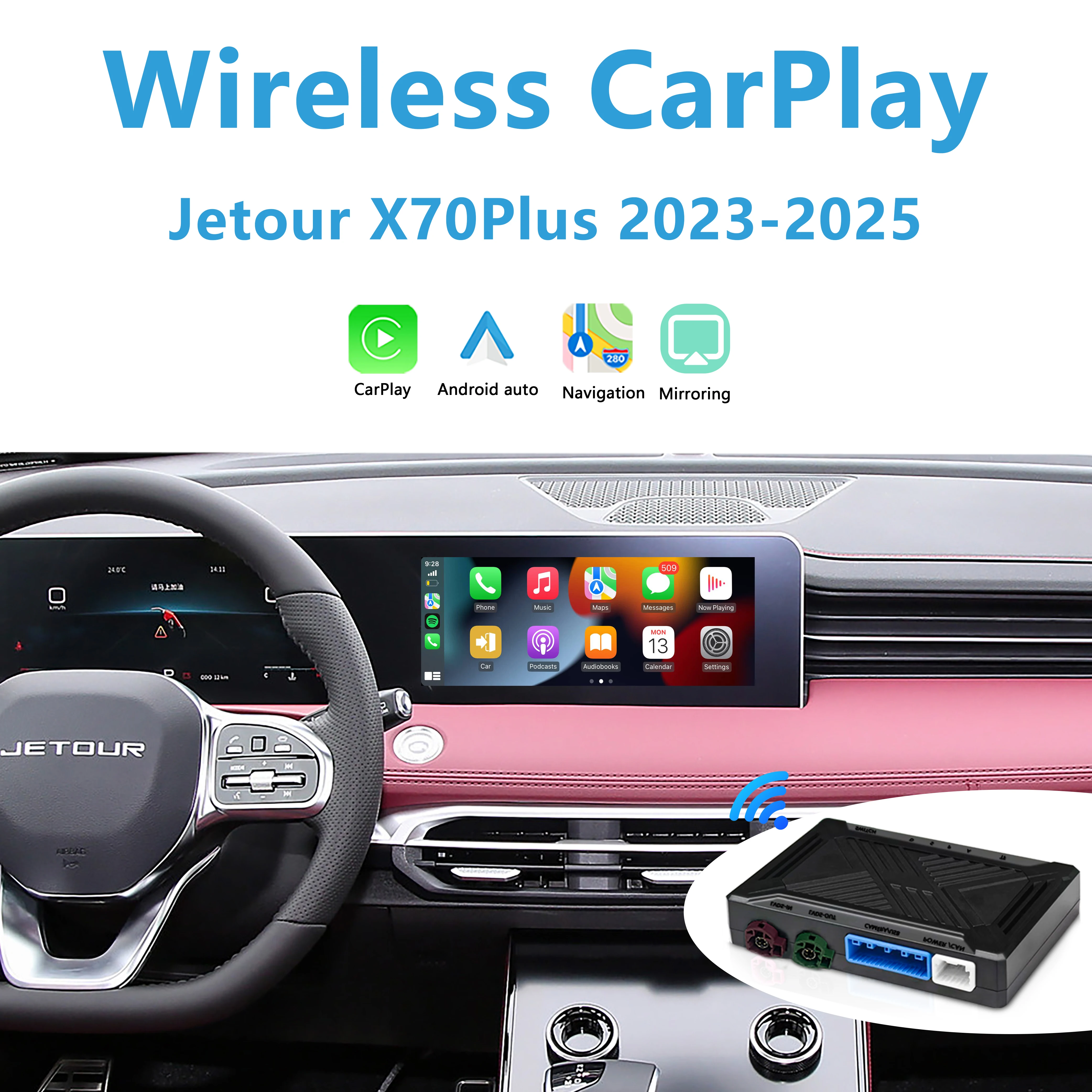 JETOUR X70PLUS Apple CarPlay 2023-2025 Add Wireless Android Auto Plug&Play Support Original Camera