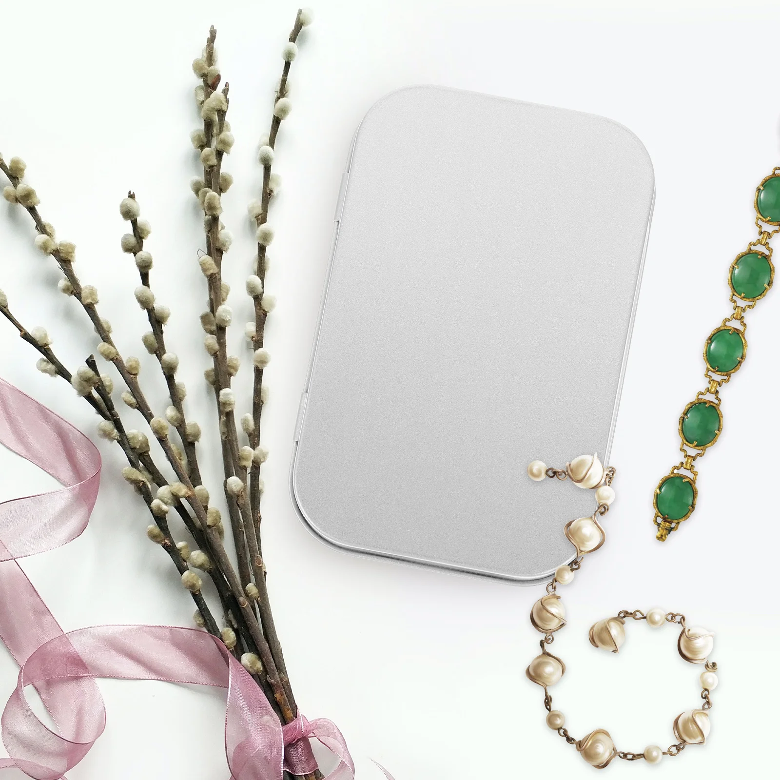 

6Pcs Flip Cover Storage Box Small Tinplate Case Compact Tin Plate Container Candy Gift Storage Tin Box with Lid