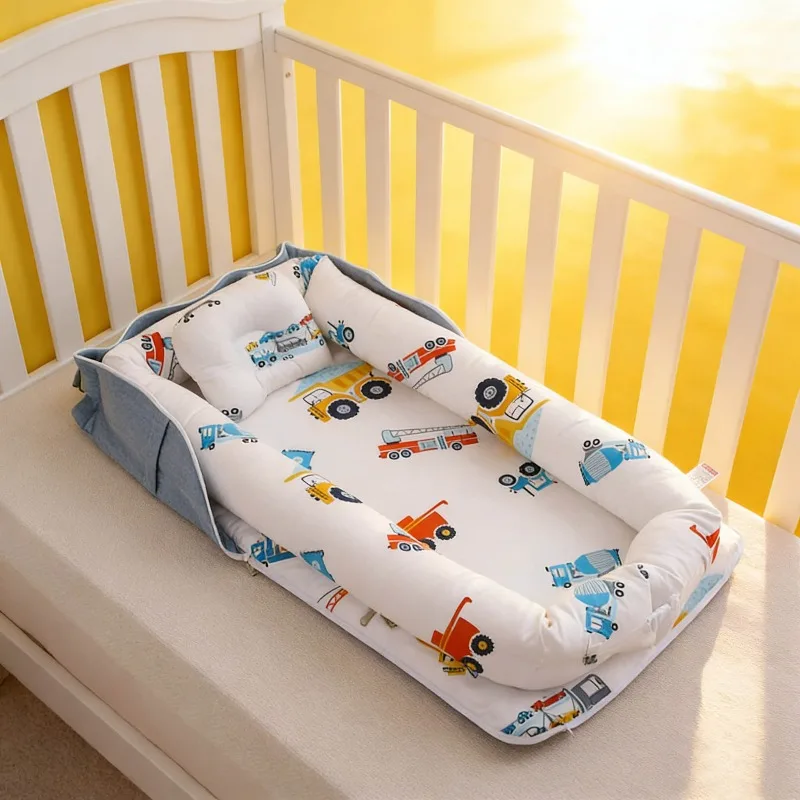 

2026 New Portable Travel Bed for Baby Lightweight Foldable Baby Crib Washable Toddler Bed Soft Baby Nest