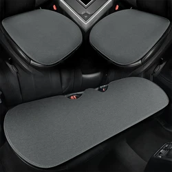Flax Car Seat Cover Breathable Linen Fabric Front Rear Cushion Protector Mat Pad Universal Auto Interior Styling Truck SUV Van