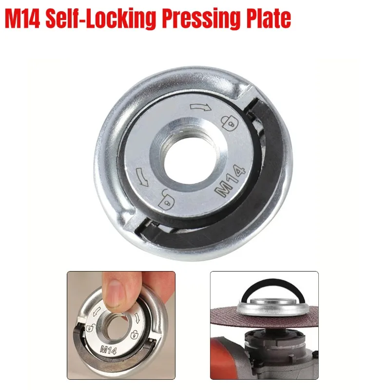 Universal Galvanized Thread Angle Grinder Self Locking Pressing Plate Flange Nut  Power Chuck Tools Accessories Parts