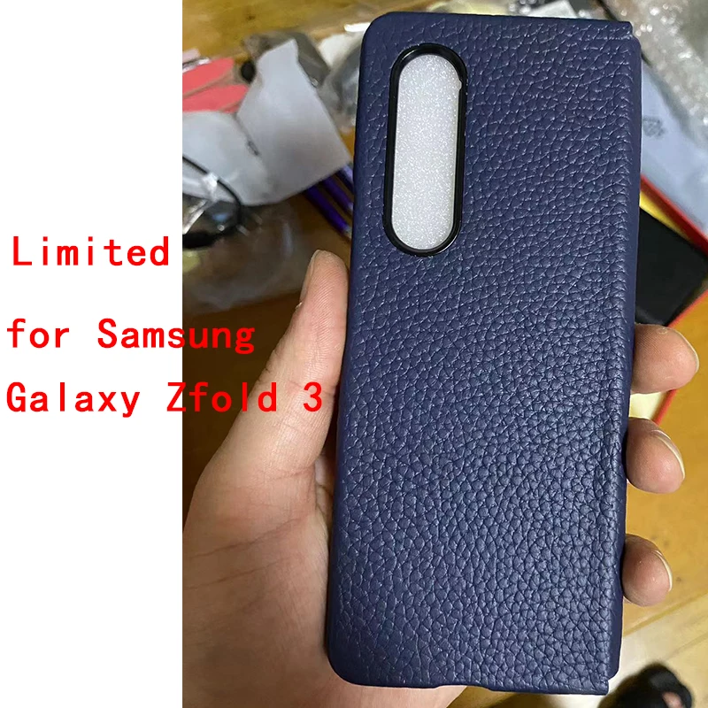 Limited Genuine Leather Phone Case for Samsung Galaxy ZFOLD3 Flip Cover Bag for Galaxy Zfold 3 Z Fold 3 funda skin