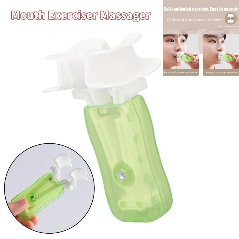 Pelatih bibir pemijat mulut, pelatih otot bibir pengencang pelangsing wajah meningkatkan pernapasan mulut latihan otot mulut hijau