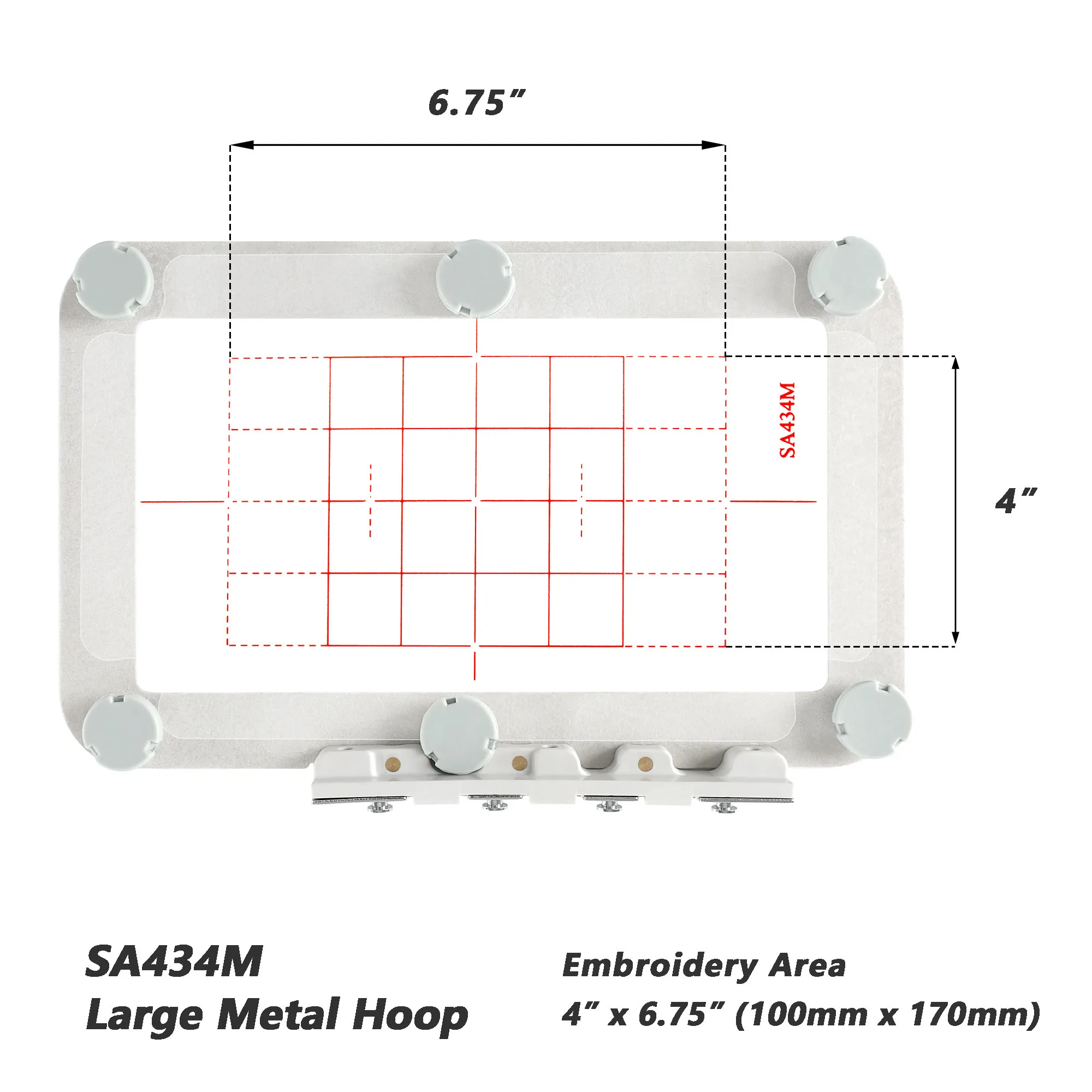 SA434M Metal Magnetic Hoop 5x7inch 100x100mm for Brother NV950 M230E M280D 900 M240ED 500D 97E 955 PE300S SE600 SE625 SE400