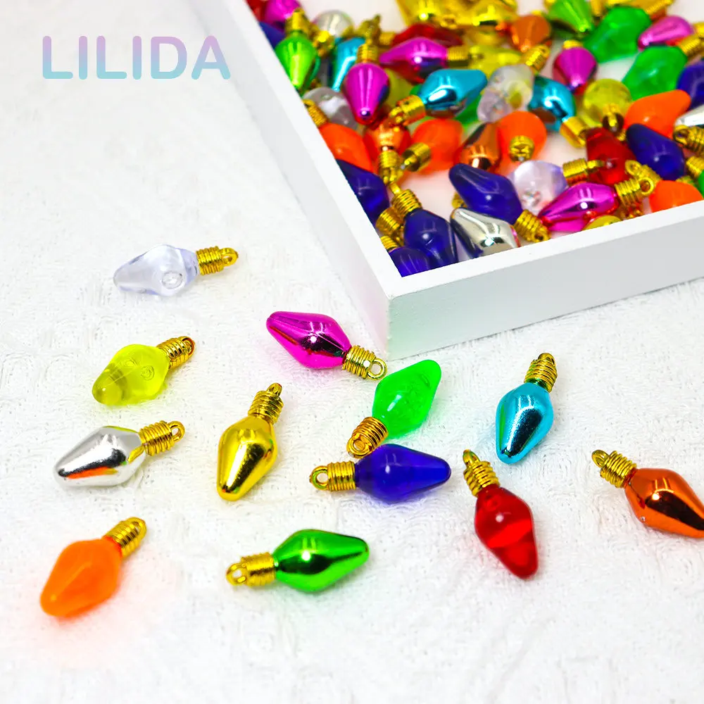 

30Pcs Christmas Tree Lights dollhouse chandelier Accessories Non-Glowing Colored Fake Lights DIY Garland Pendants Home Decor Toy