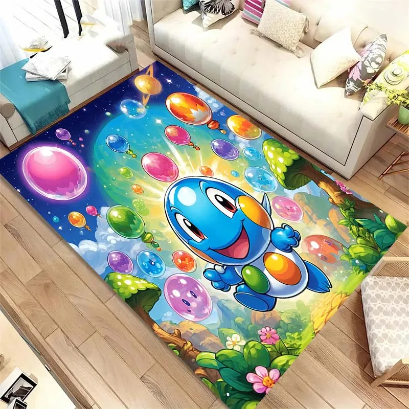 Cartoon Bubble Bobble Game Gamer Carpet Rug for Home Living Room Bedroom Sofa Doormat Decor,kid Play Area Rug Non-slip Floor Mat