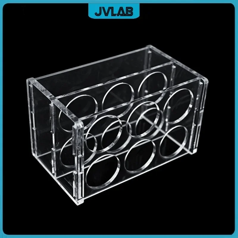 Plexiglass Rack For Centrifuge Tube 50ml Transparent Plexiglass Holder Organic Glass Test Tube Stand 6 Vents Hole Diameter 30 mm