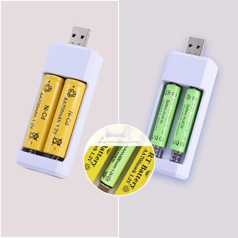 2 Solts Battery Charger Adapter USB Plug Battery Charger For Universal AA/AAA Rechargeable Batteries Power Accessories