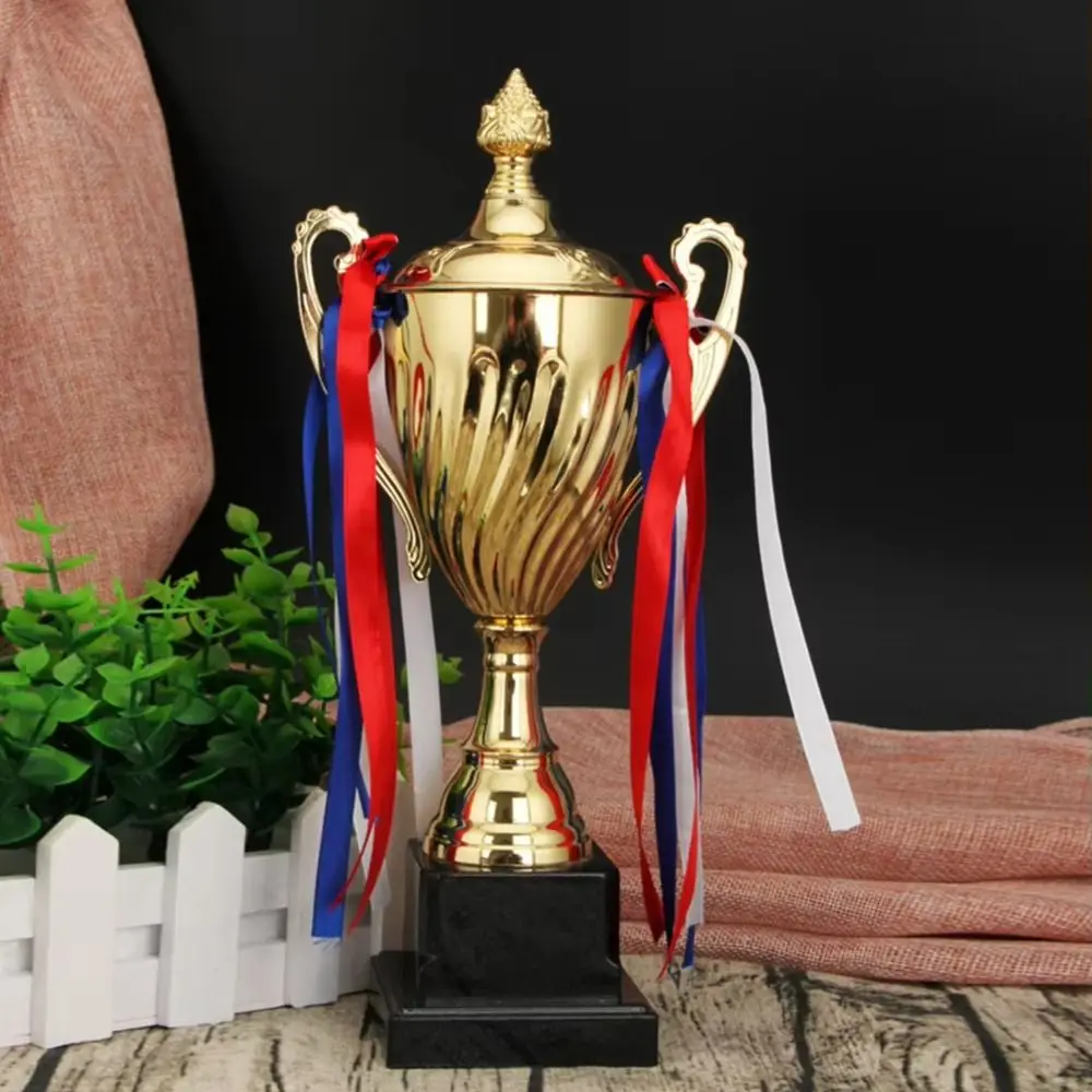 29/33/36cm Gold Trophy Cup Large Size Height Design Competition Trophy Cup Shape Metal Material First Place Trophies