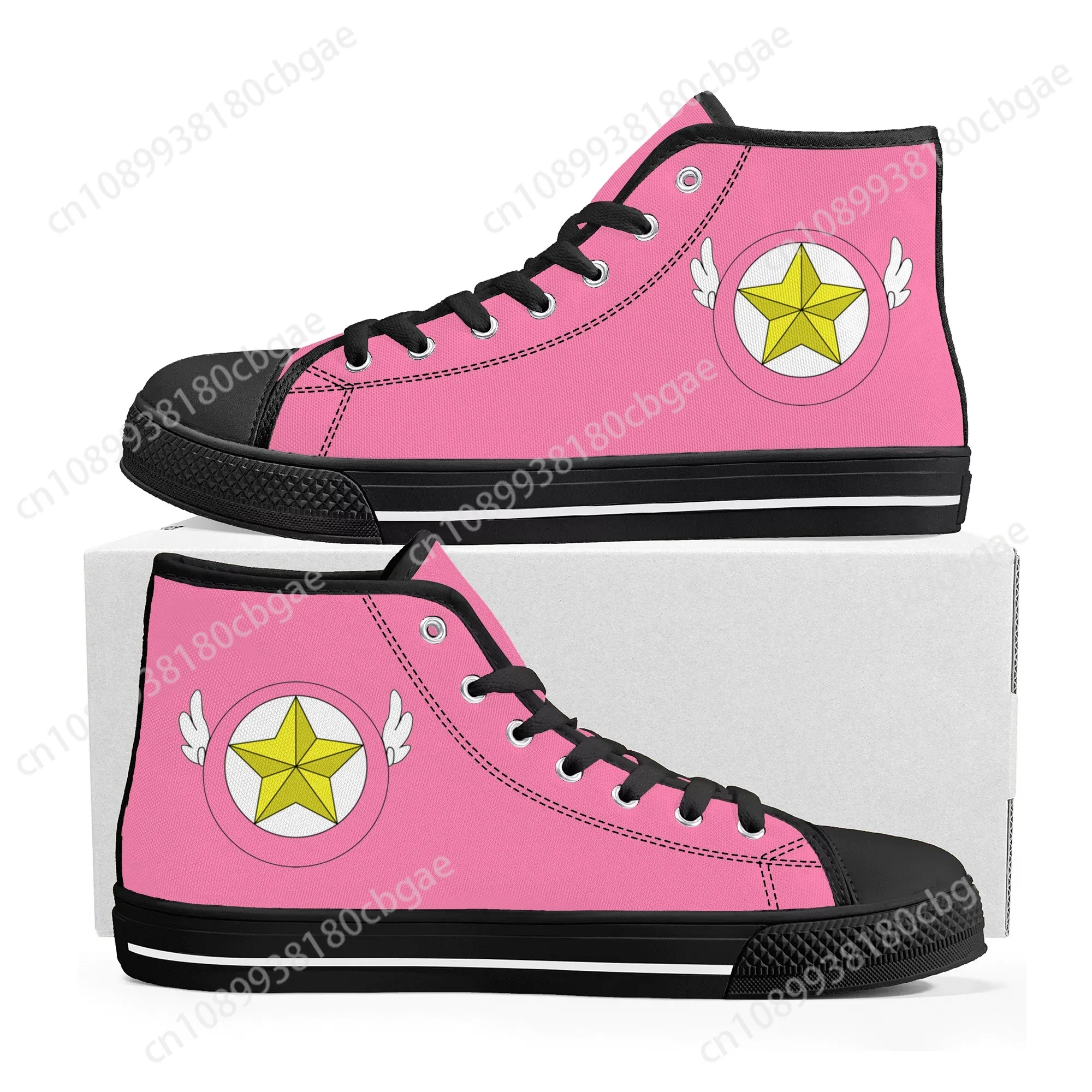 

Hot Anime Cardcaptor Sakura High Top Sneakers Mens Womens Teenager High Quality Canvas Sneaker Casual Couple Shoes Custom Shoe