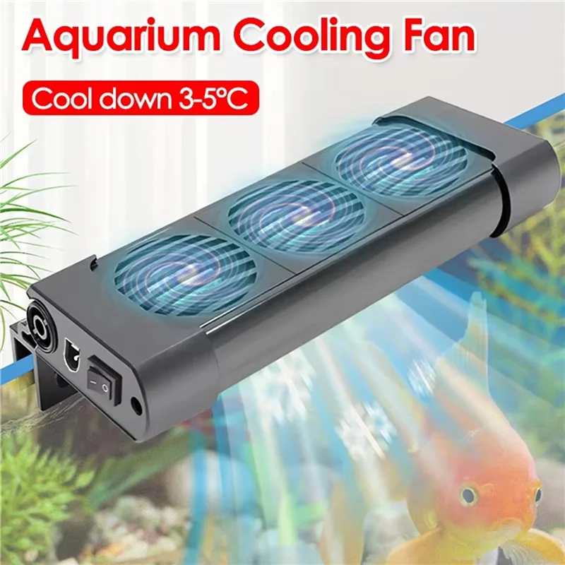ABLJ Fish Tank For Water Tank Cooling Fan Adjustable Aquarium Chiller Cooling Fan EU Plug