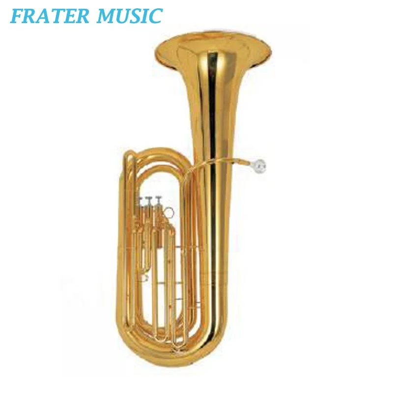 

High Quality Gold Lacquer 3/4 Bb Tone Piston Tuba With 3 Cupronickel Pistons (JTU-310)