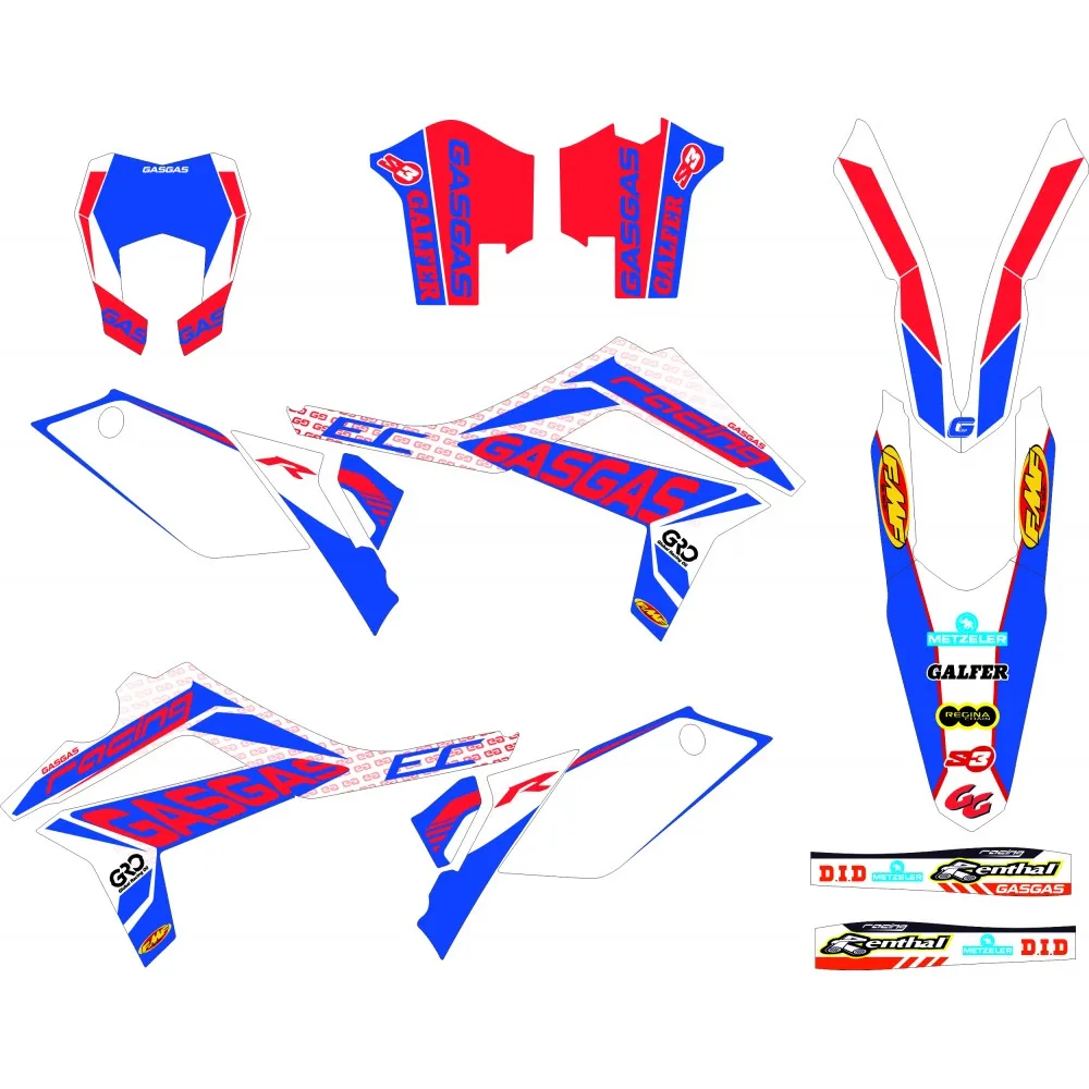 Enduro Motorbike compatible sticker kit Red - Blue Gas-Gas EC 12-17 mod.3