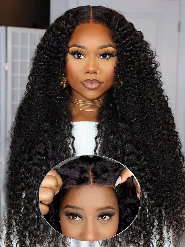 Wear and Go Glueless Wig Pre Cut Lace for Beginners Wigs Deep Wave Lace Wigs Human Hair Upgraded No Glue 5x5 Lace Closure Wig