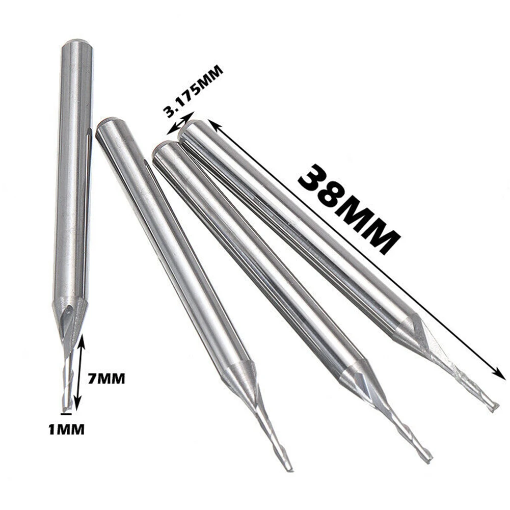 Imagem -05 - Espiral Carbide Flat Nose End Mill Duplo Slot Cnc Router Bit Flauta Escultura Corte Grupo mm 10 Pcs