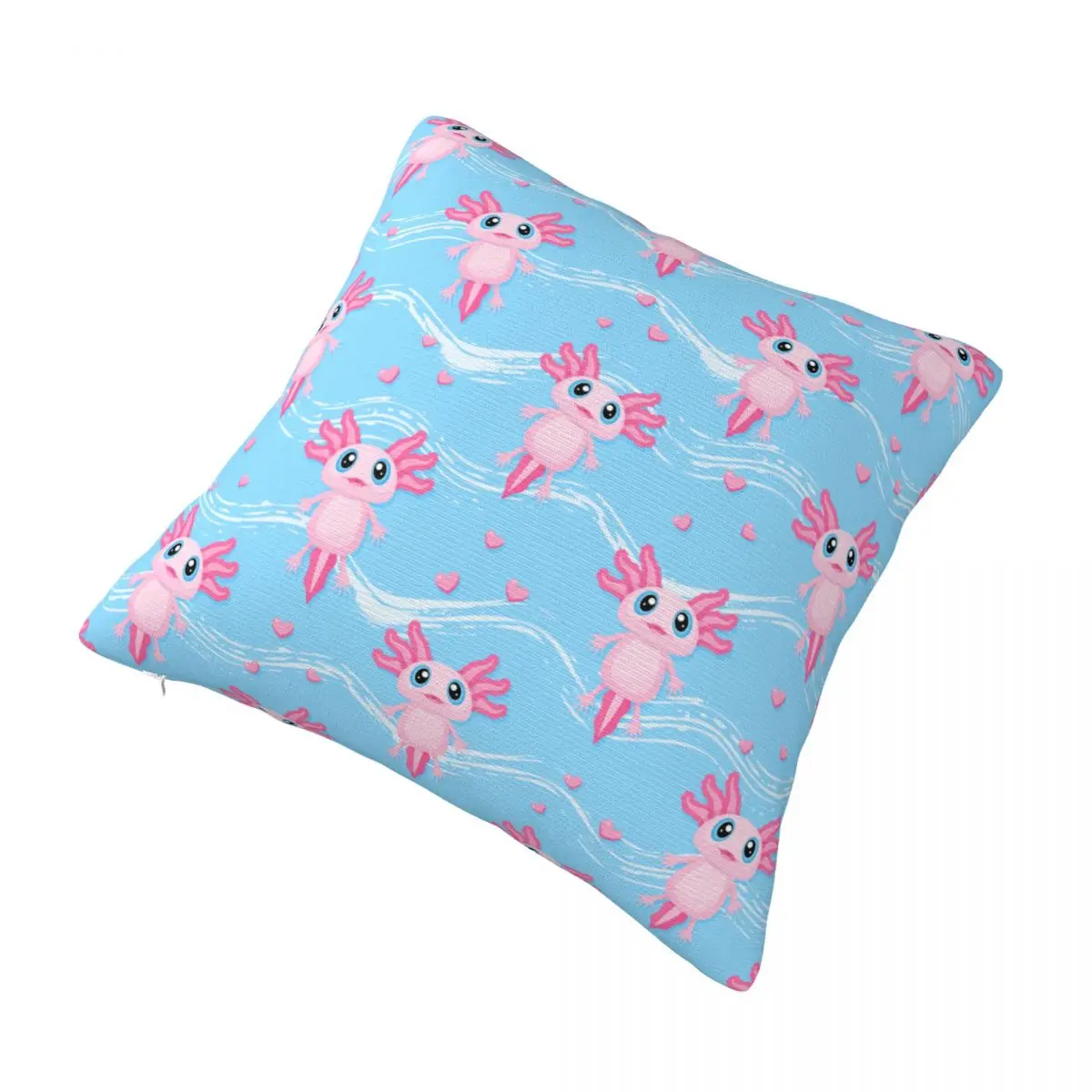 Decorative Pillowcase Cute Pink Axolotl Merch Bedroom Pillow Case Cover Square Multi-Size Wholesale