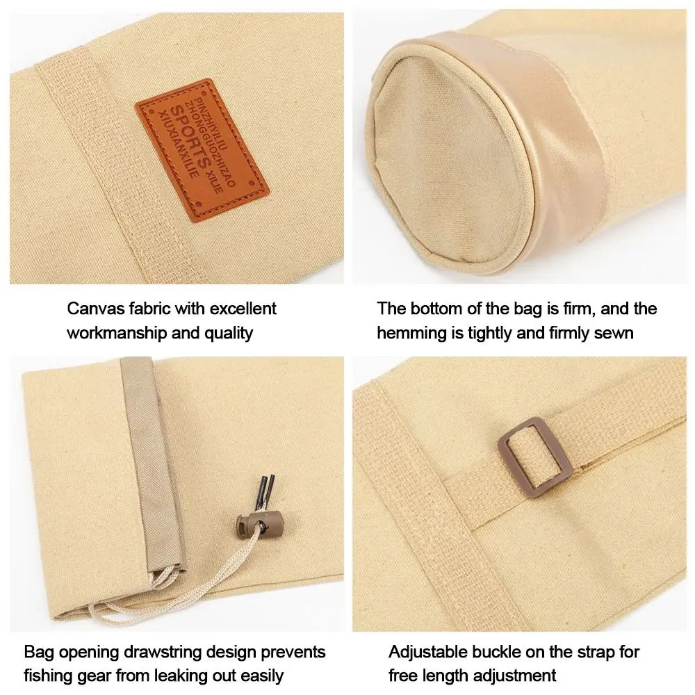 Canvas Fishing Tackle Storage Bag Large Capacity Multifunctional Fishing Rod Bag Folding Portable Umbrella Bag view 3