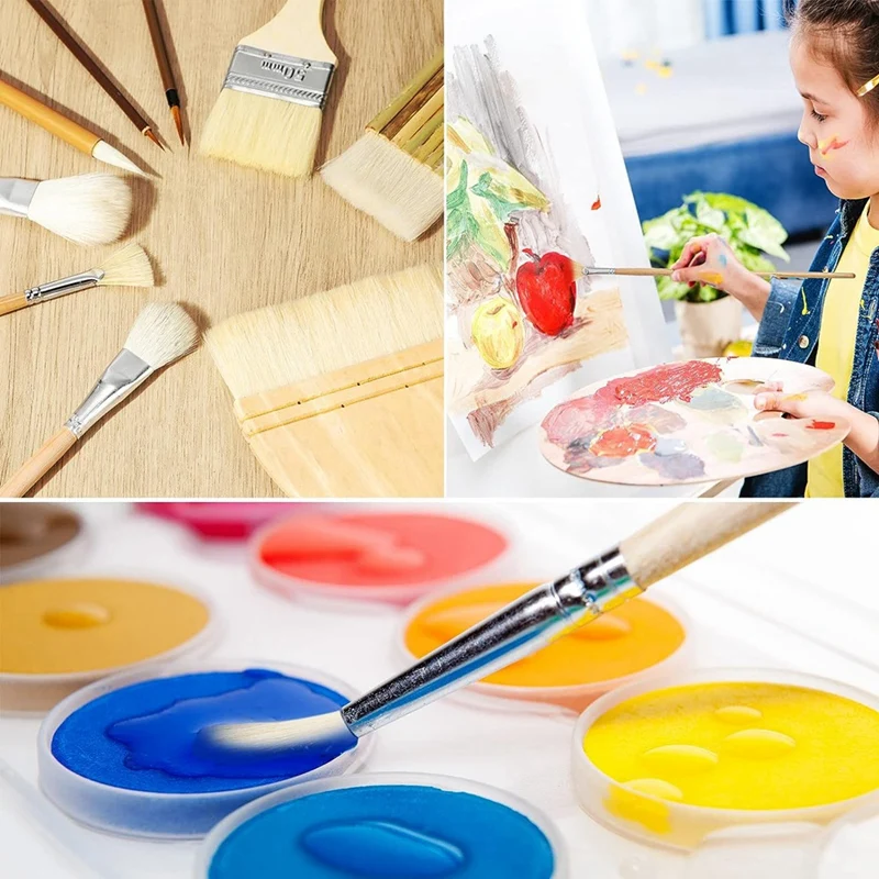 Juego de pinceles de cerámica para pintar, pinceles acrílicos para artistas, estudiantes de roca, adultos y niños