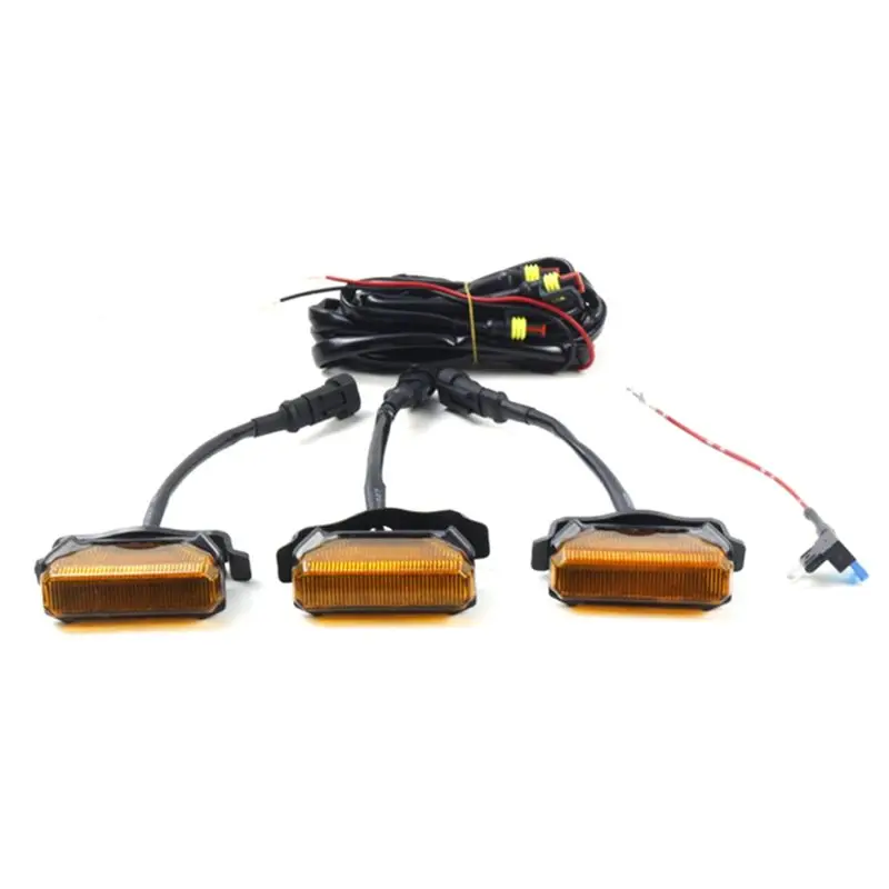 

Декоративные светодиодные фары DRL M46K для передней решетки, желтые, водонепроницаемые, для Toyota TRD Pro 2019-2021, аксессуары для автомобильных фар