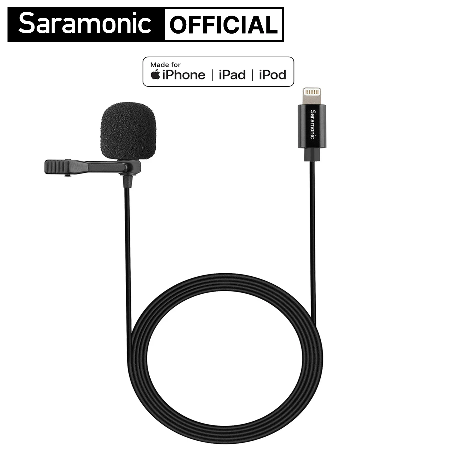 ميكروفون سارامونيك LavMicro-L مكثف Lavalier لأجهزة iPhone iPad iOS وتسجيل فيديو يوتيوب وبث مباشر ومدونة فيديو