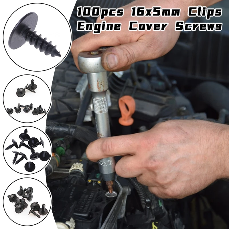 

100 шт. саморезы автомобильные металлические винты крепежные зажимы винт M5 антикоррозийный винт для автомобиля, мотоцикла, скутера, квадроцикла, мопеда, электронного велосипеда