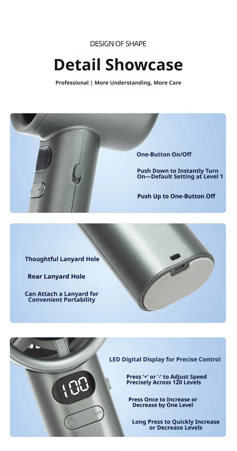 Draagbare usb oplaadbare handventilator met led display_voghion.com