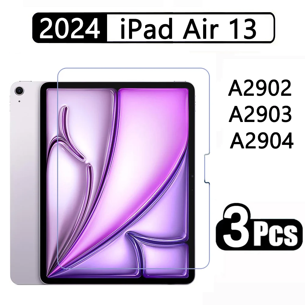 

(3 упаковки) для Apple iPad Air 13 2024 6-го поколения A2903 A2904 A2898, полное покрытие, искусственное стекло, пленка