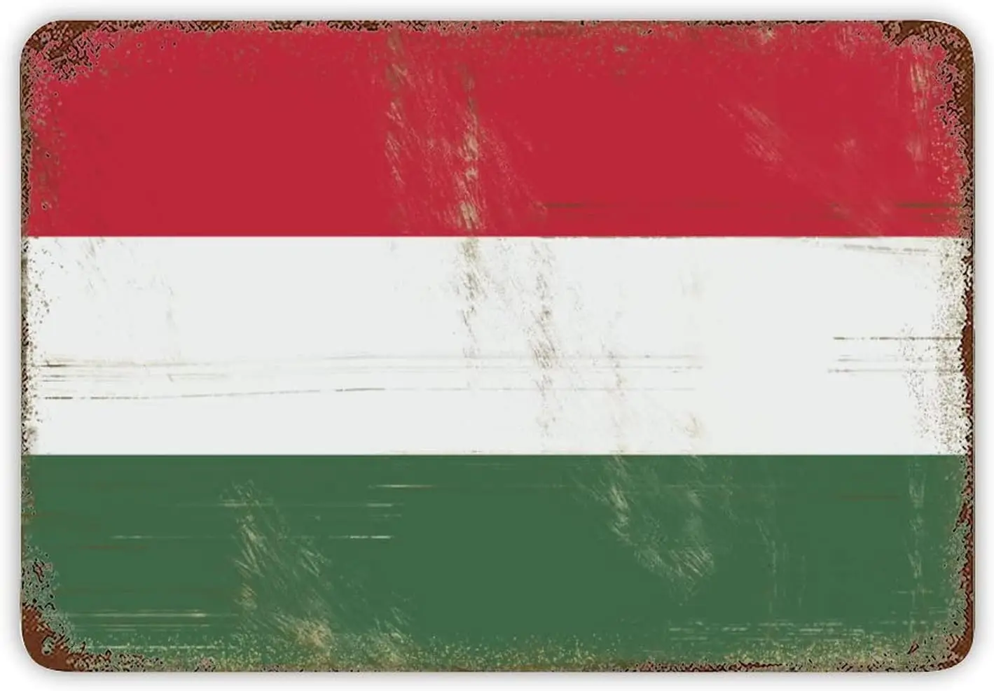Hungary Flag Bar Sign for Home Bar Gifts - Quality Hanging Signs Metal Art Wall Décor Gifts for Men - Metal Signs Tin Plaques fo