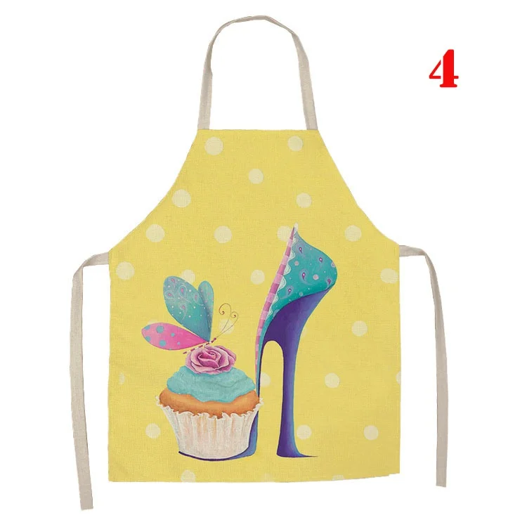 1 Piece Cake Donut Pattern Print Kitchen Apron Women\'s Sleeveless Linen Kids Apron Cooking Home Cleaning Stain-proof Tool