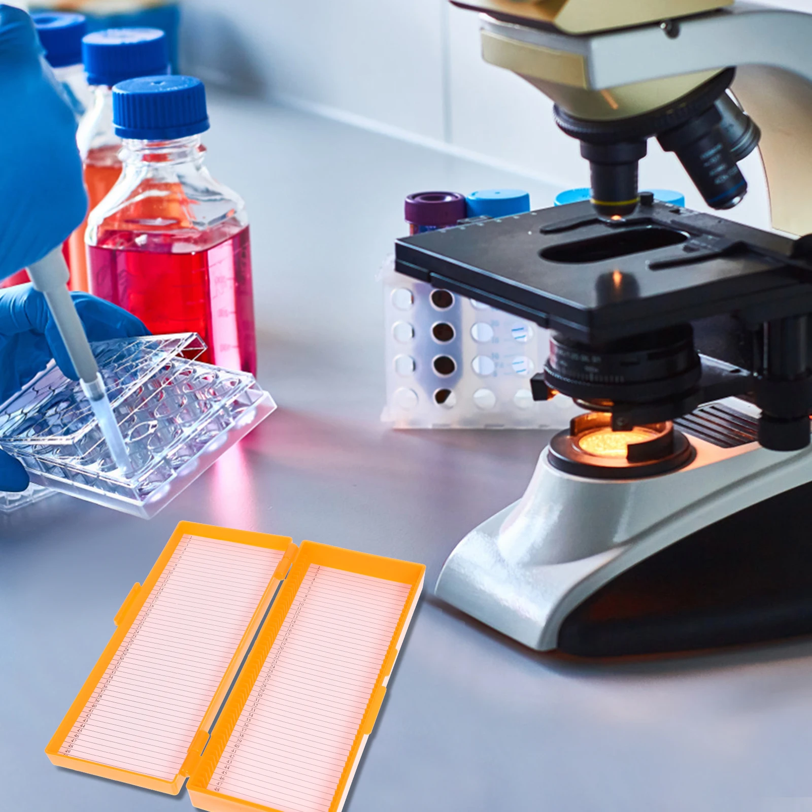 Laboratory Exquisite Craftsmanship Slide Storage Tray for Microscope Glass Slides Home School Company Applications