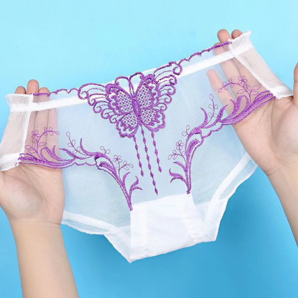 Summer Lingerie For Ladies Sheer Panties Brief Ultra-Thin Lace Female Underwear Transparent Women Knicker Underpants